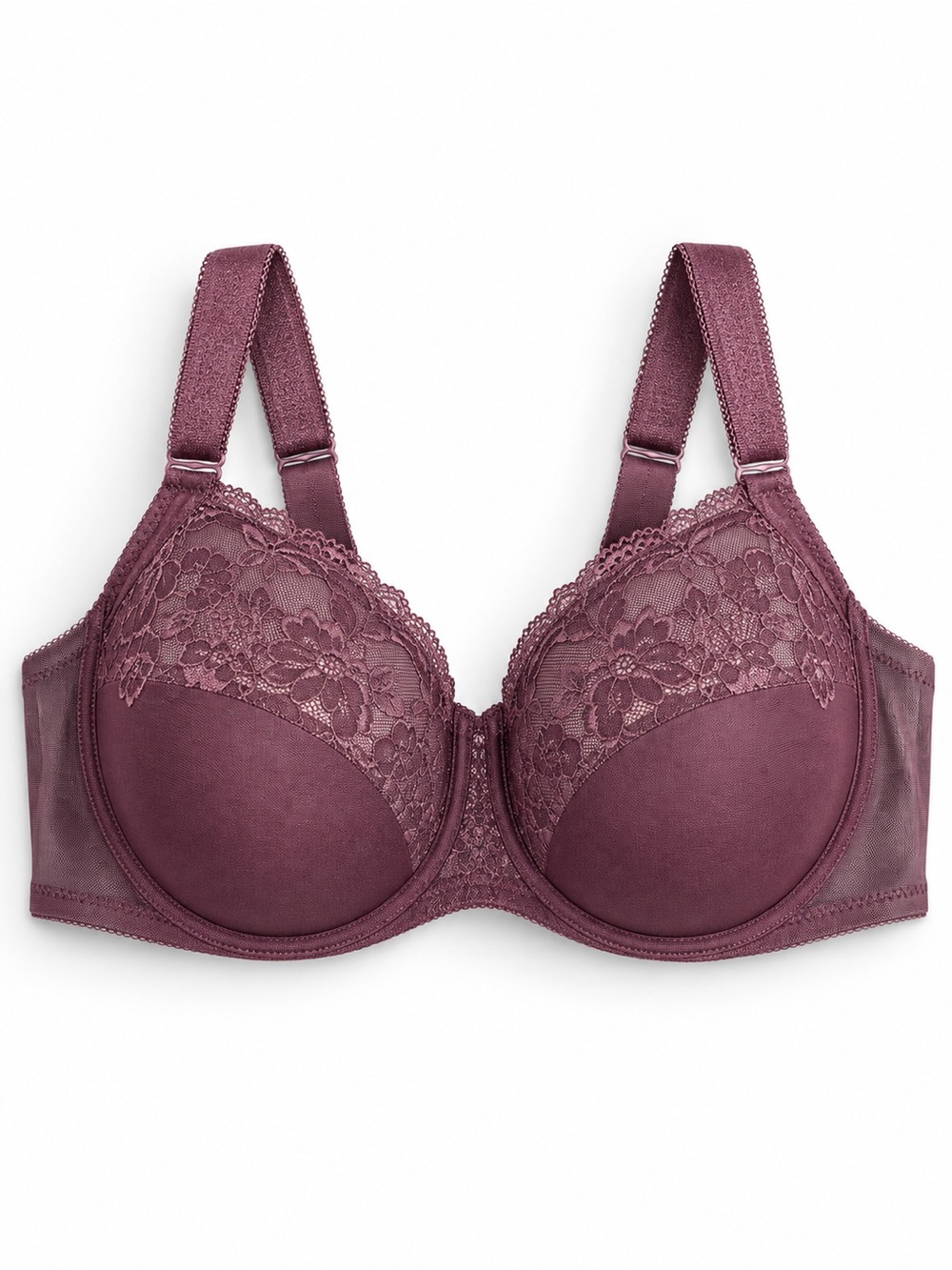 Torrid Curve 46DDD Plum Purple Lace Push-Up Plunge Bra Adjustable Strap
